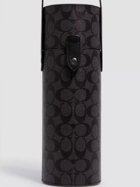 Coach Black Signature C Coated Canvas Wine Bottle Carrier